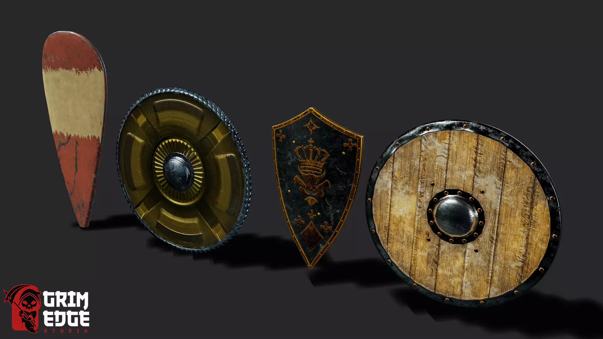 Shield Pack Low-poly 3D model_2