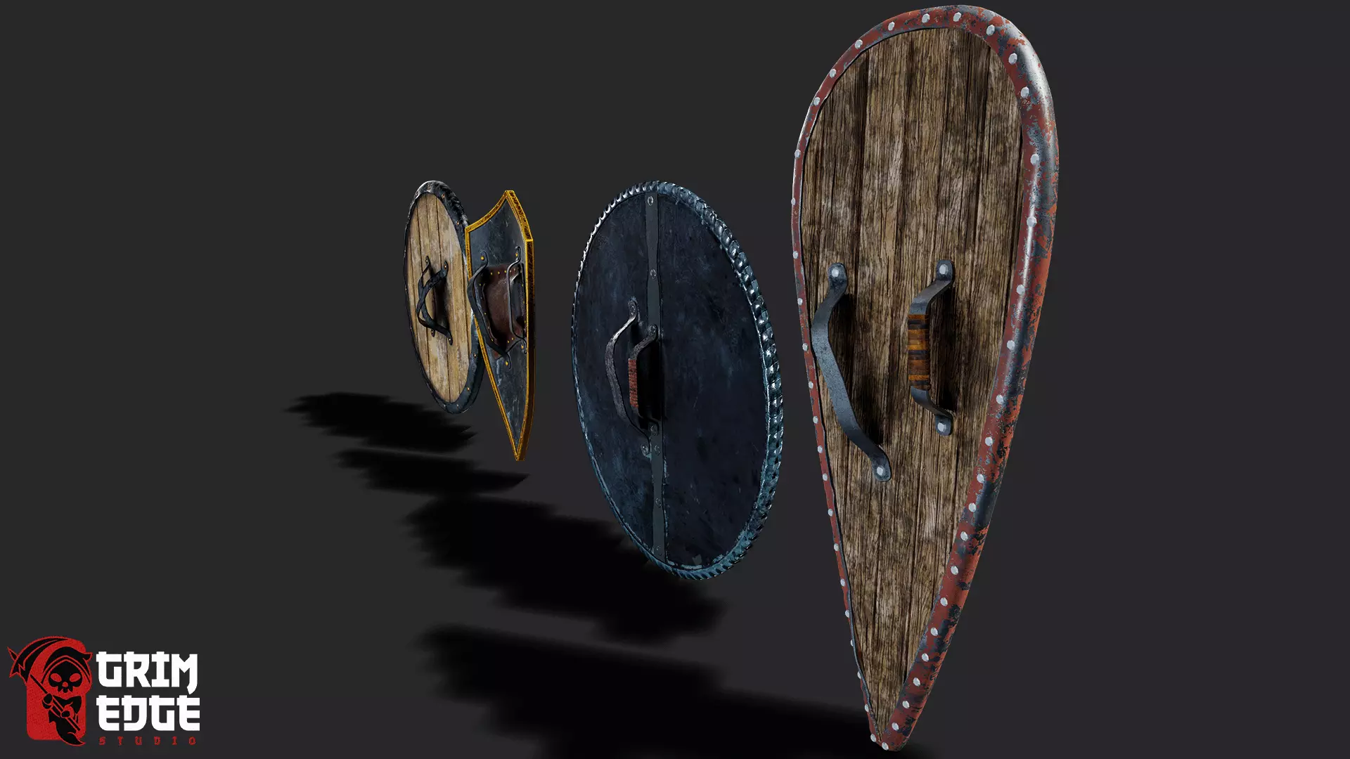 Shield Pack Low-poly 3D model_5