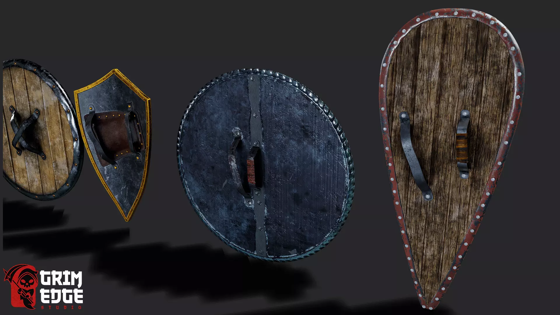 Shield Pack Low-poly 3D model_7