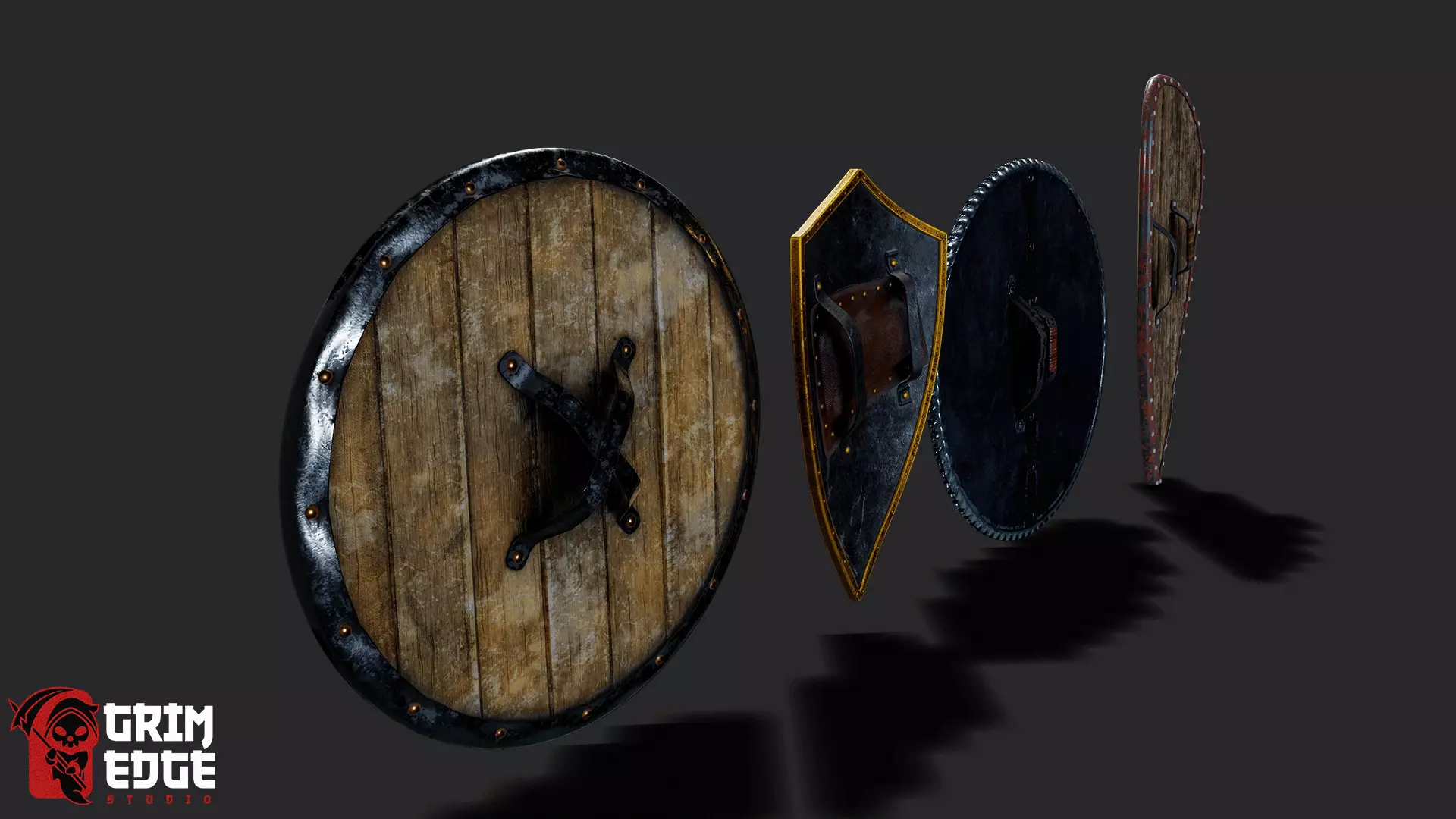 Shield Pack Low-poly 3D model_6