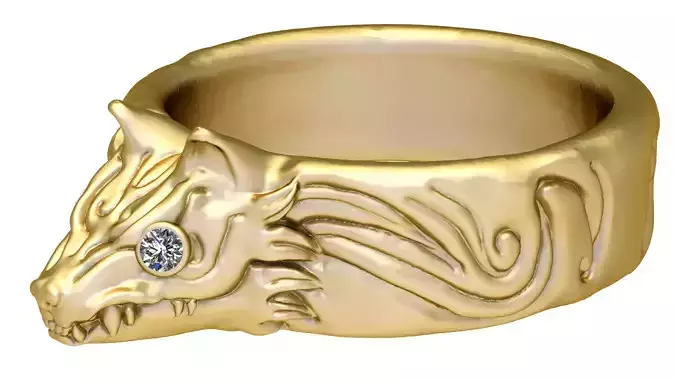 Golden Dragon Eye Ring