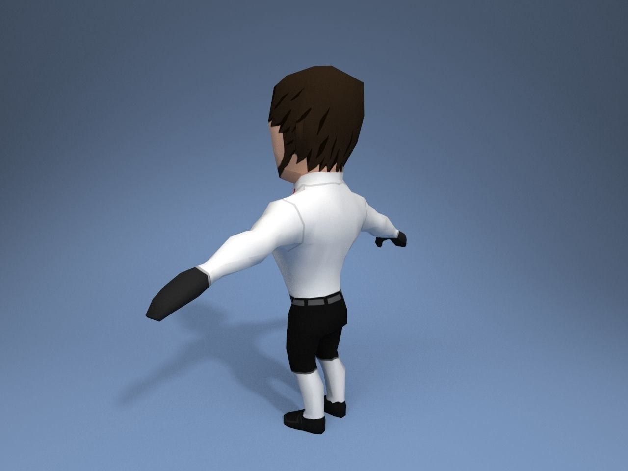 Medieval character gentleman Low-poly 3D model_4