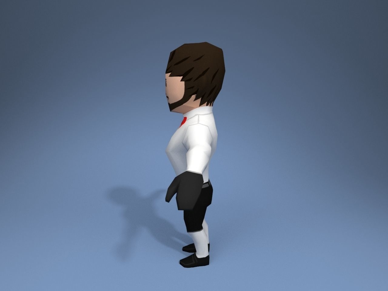 Medieval character gentleman Low-poly 3D model_3