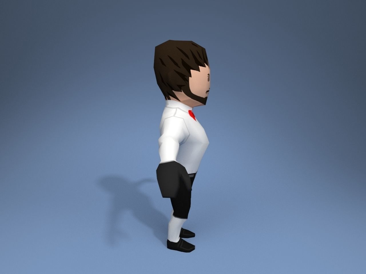 Medieval character gentleman Low-poly 3D model_7