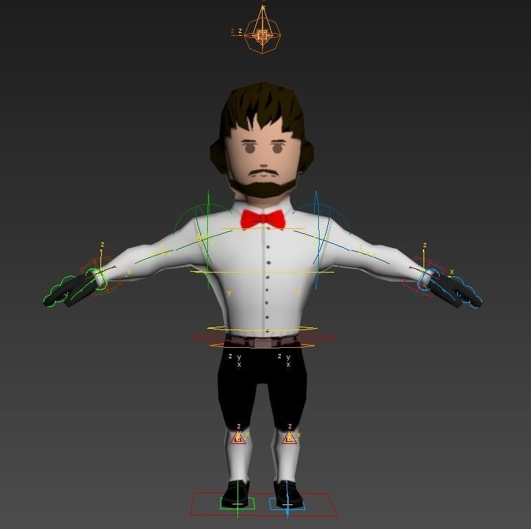 Medieval character gentleman Low-poly 3D model_15