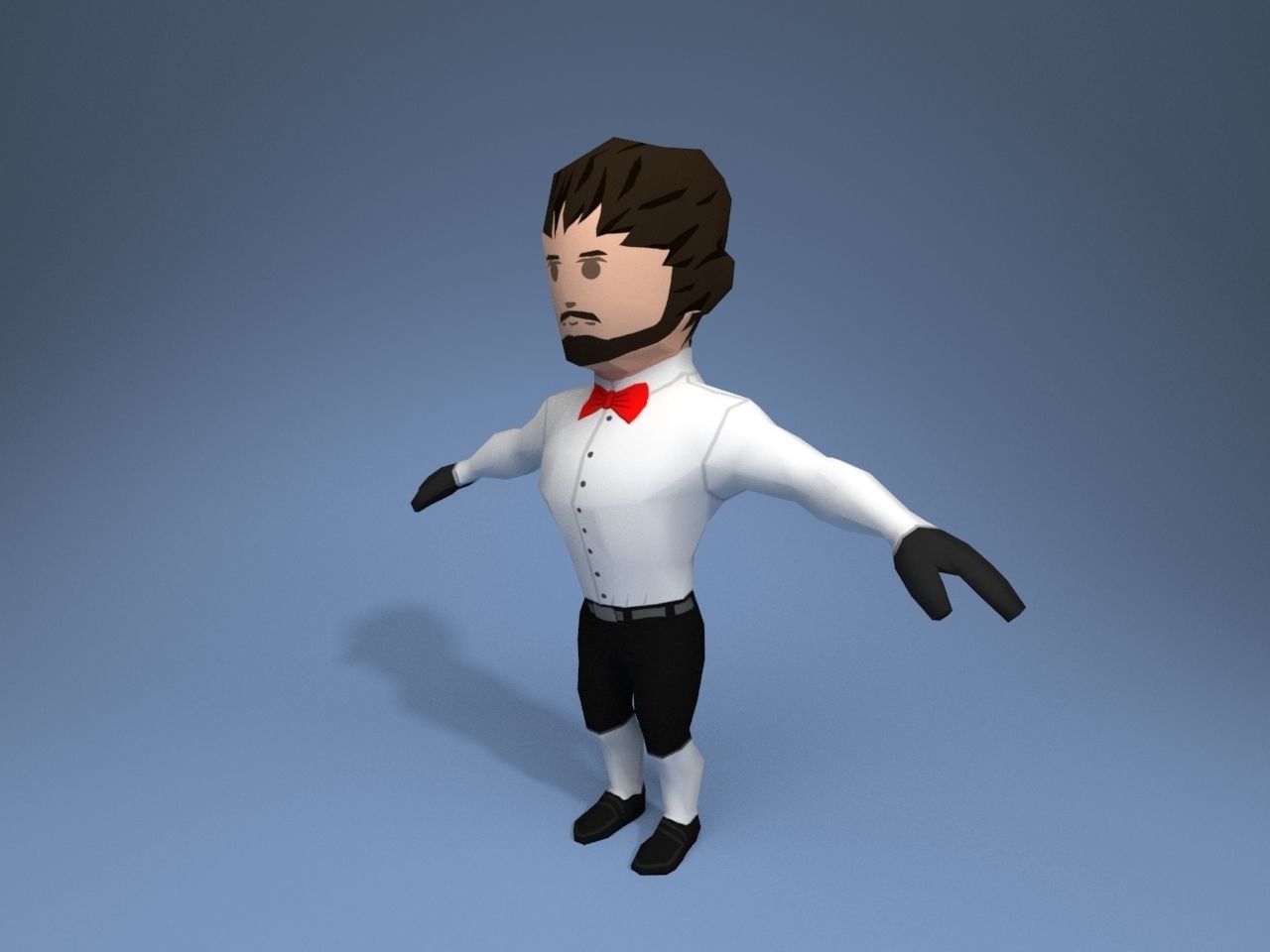 Medieval character gentleman Low-poly 3D model_2
