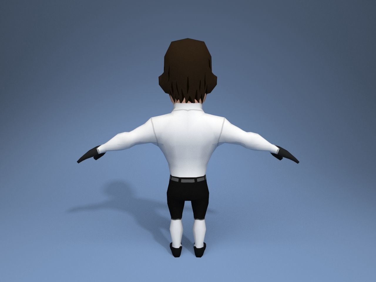 Medieval character gentleman Low-poly 3D model_5