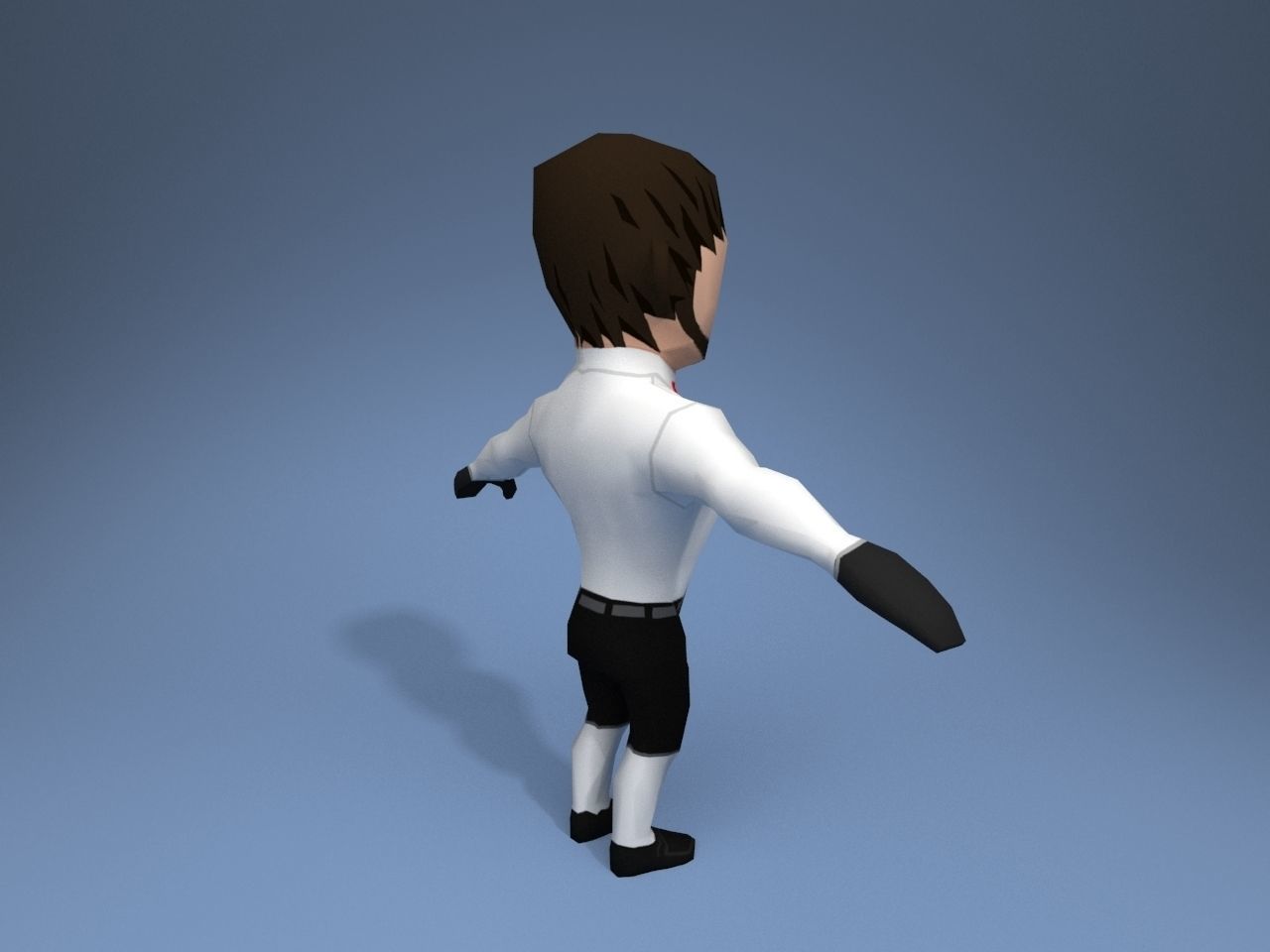 Medieval character gentleman Low-poly 3D model_6