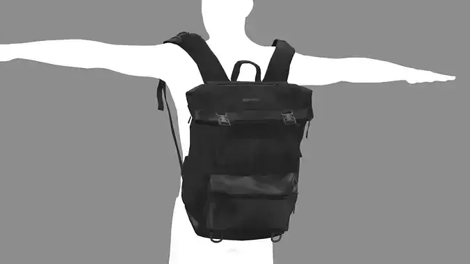 Backpack Camping Handle bag 05 Low-Poly 3D Model