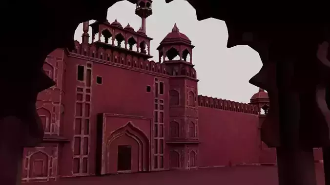 Delhi Red Fort 3D Model Historic Architecture