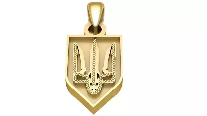 Golden Trident Emblem Pendant