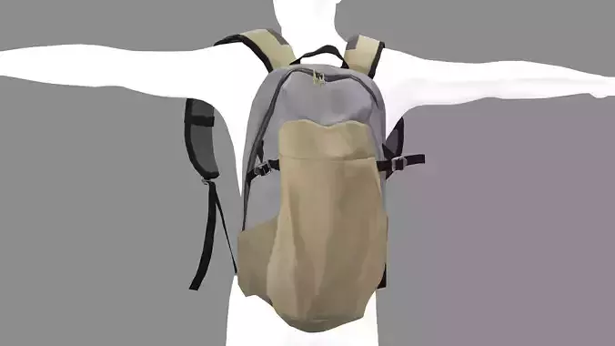 Backpack Camping Handle bag 06 Low-Poly 3D Model