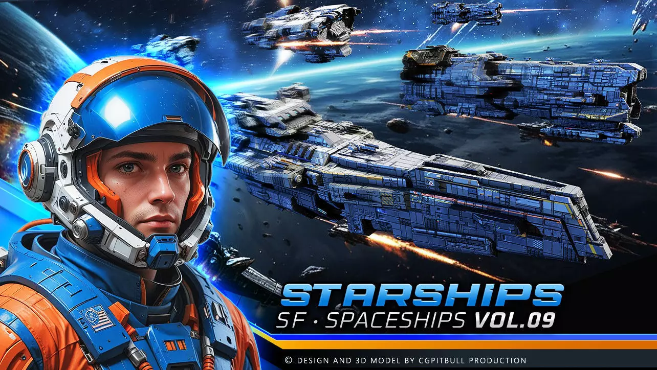 STARSHIPS - Pack09 Low-poly 3D model_0