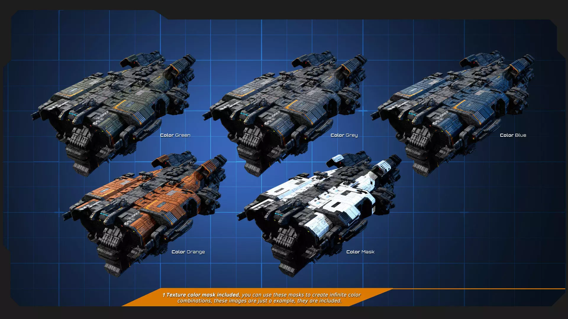 STARSHIPS - Pack09 Low-poly 3D model_15