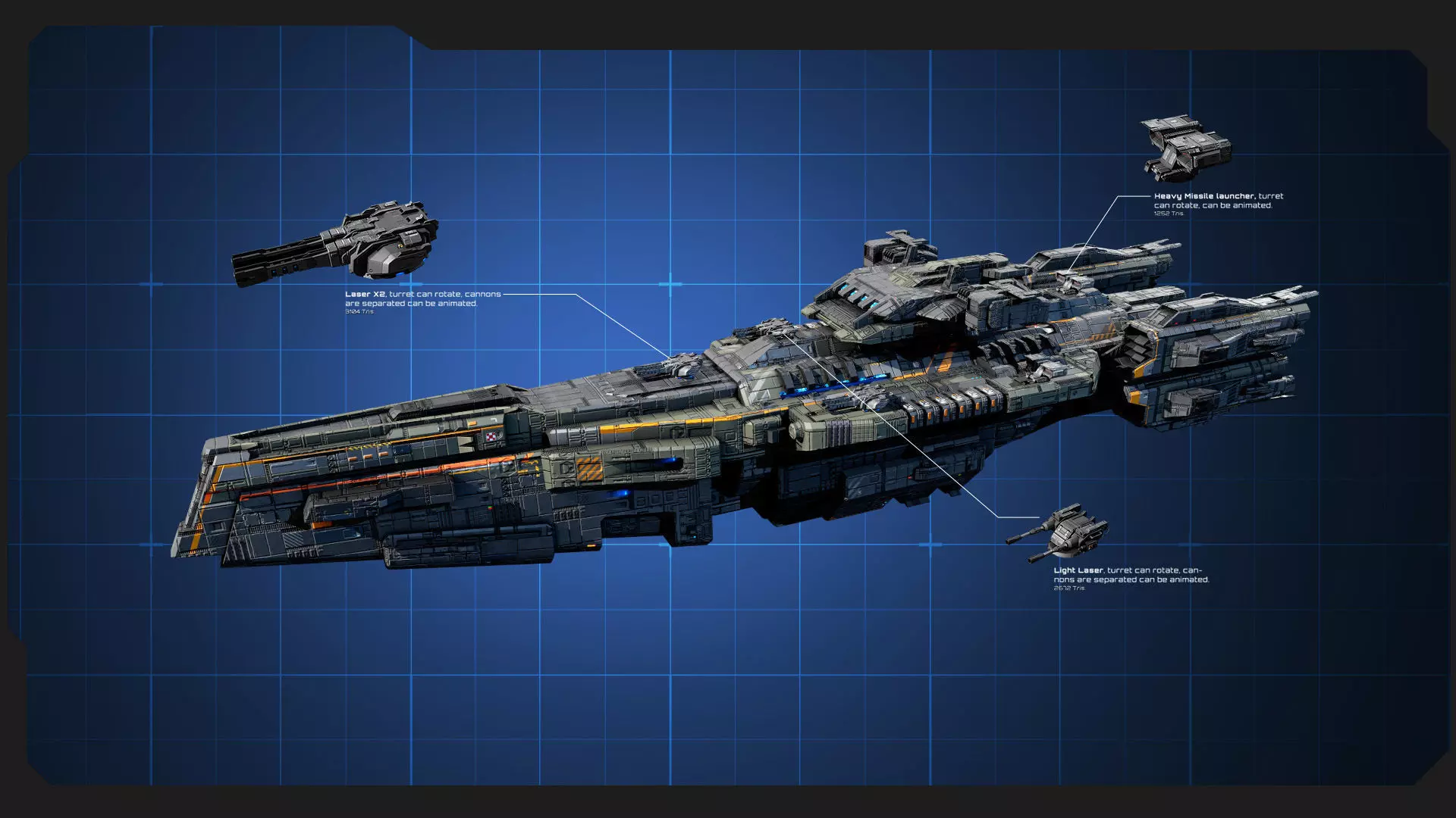 STARSHIPS - Pack09 Low-poly 3D model_30