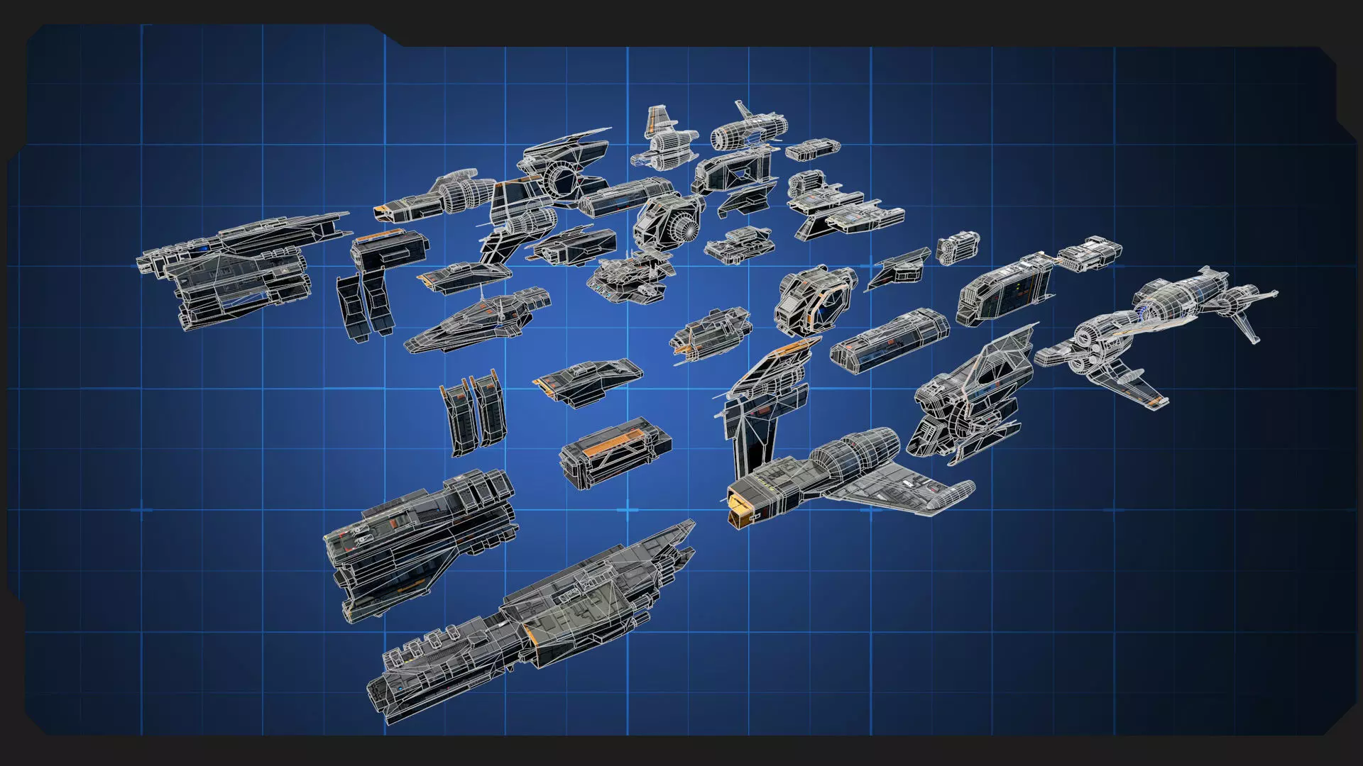 STARSHIPS - Pack09 Low-poly 3D model_51