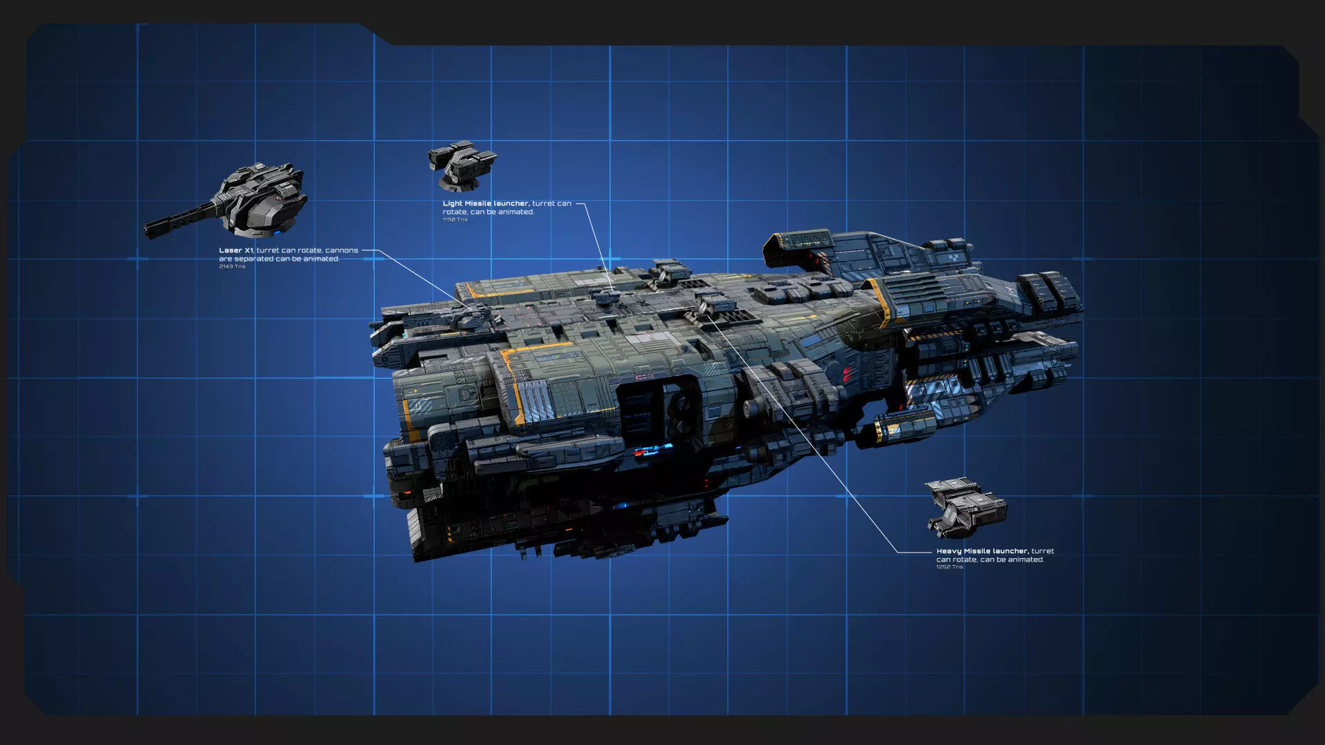 STARSHIPS - Pack09 Low-poly 3D model_6