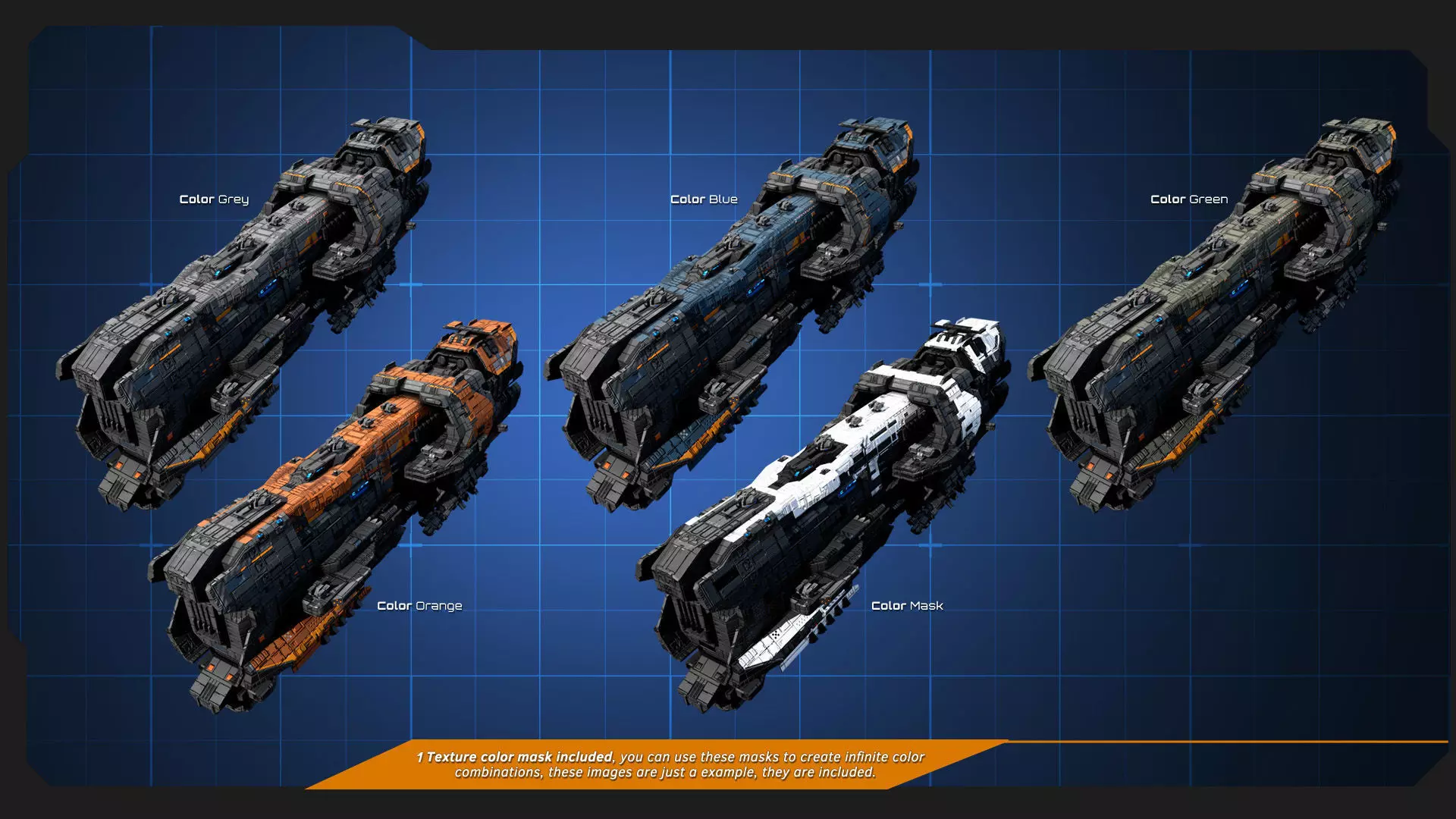 STARSHIPS - Pack09 Low-poly 3D model_27