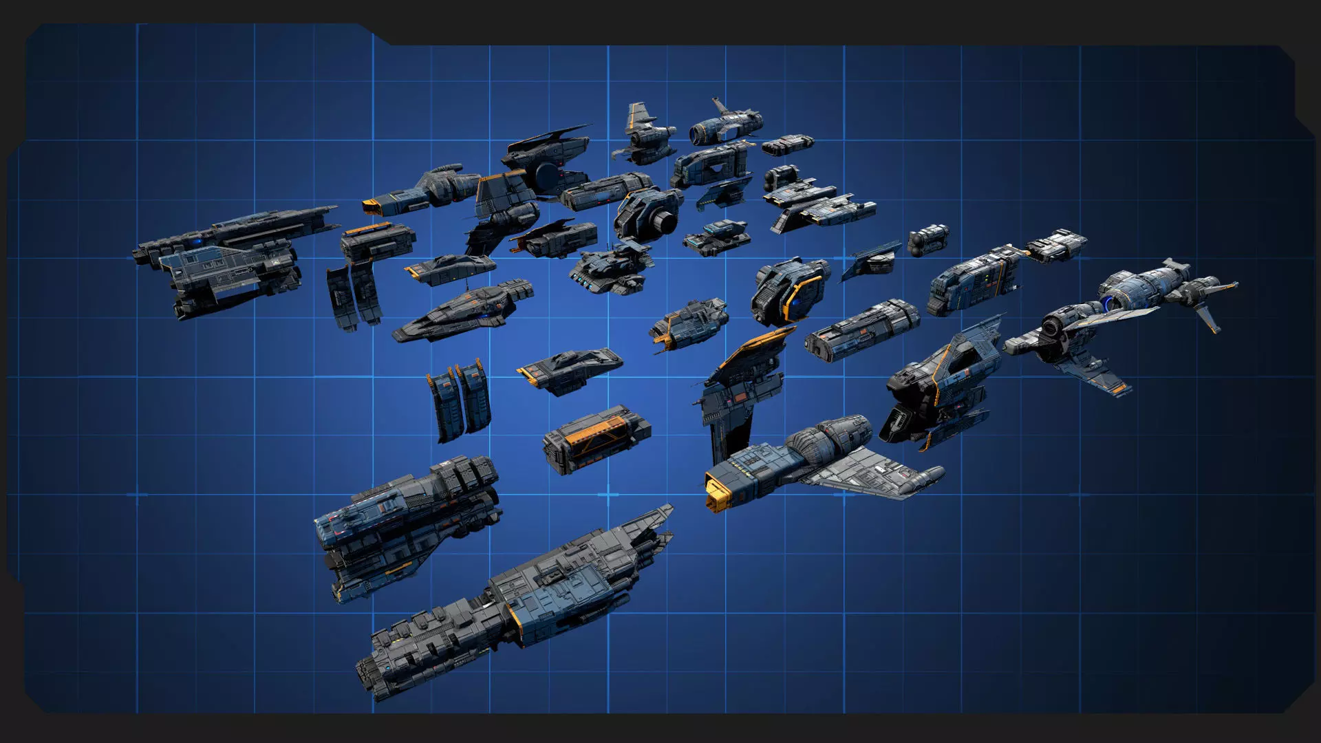 STARSHIPS - Pack09 Low-poly 3D model_46