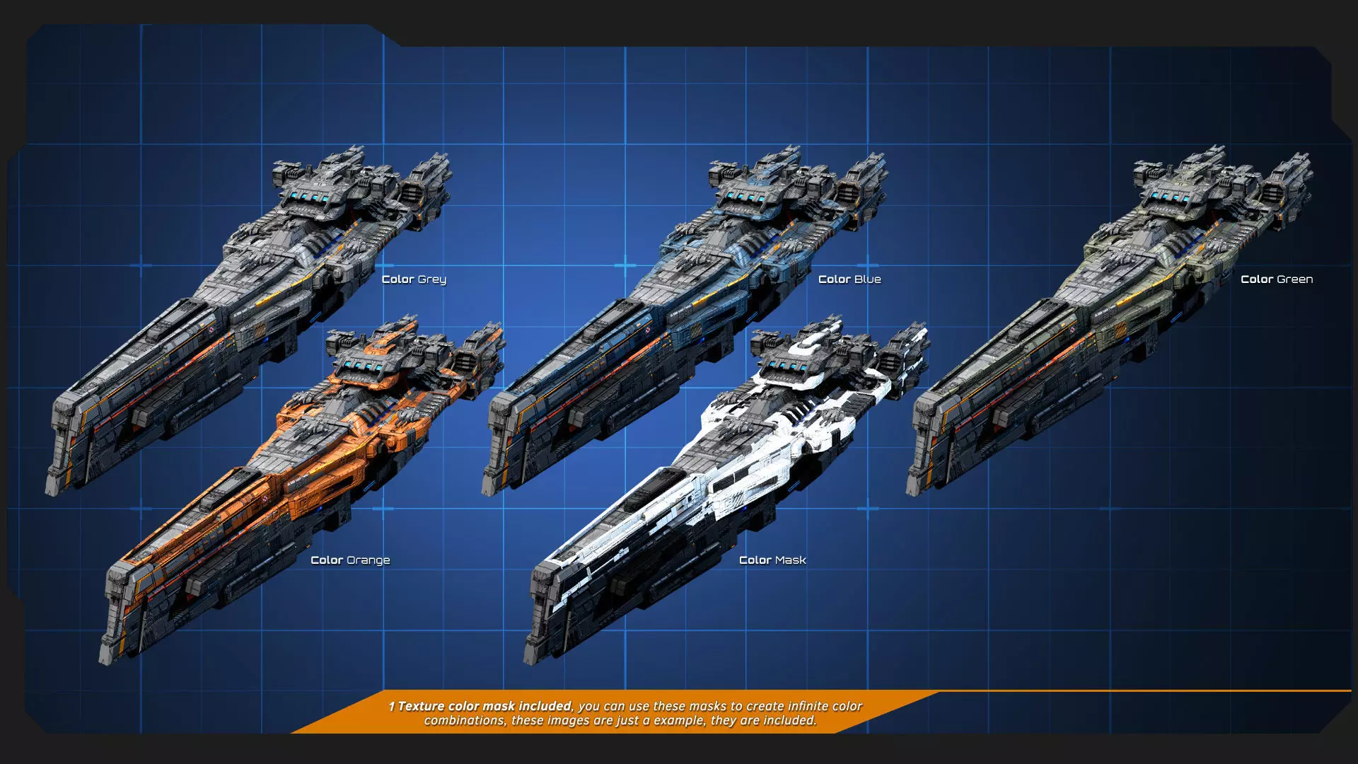 STARSHIPS - Pack09 Low-poly 3D model_39