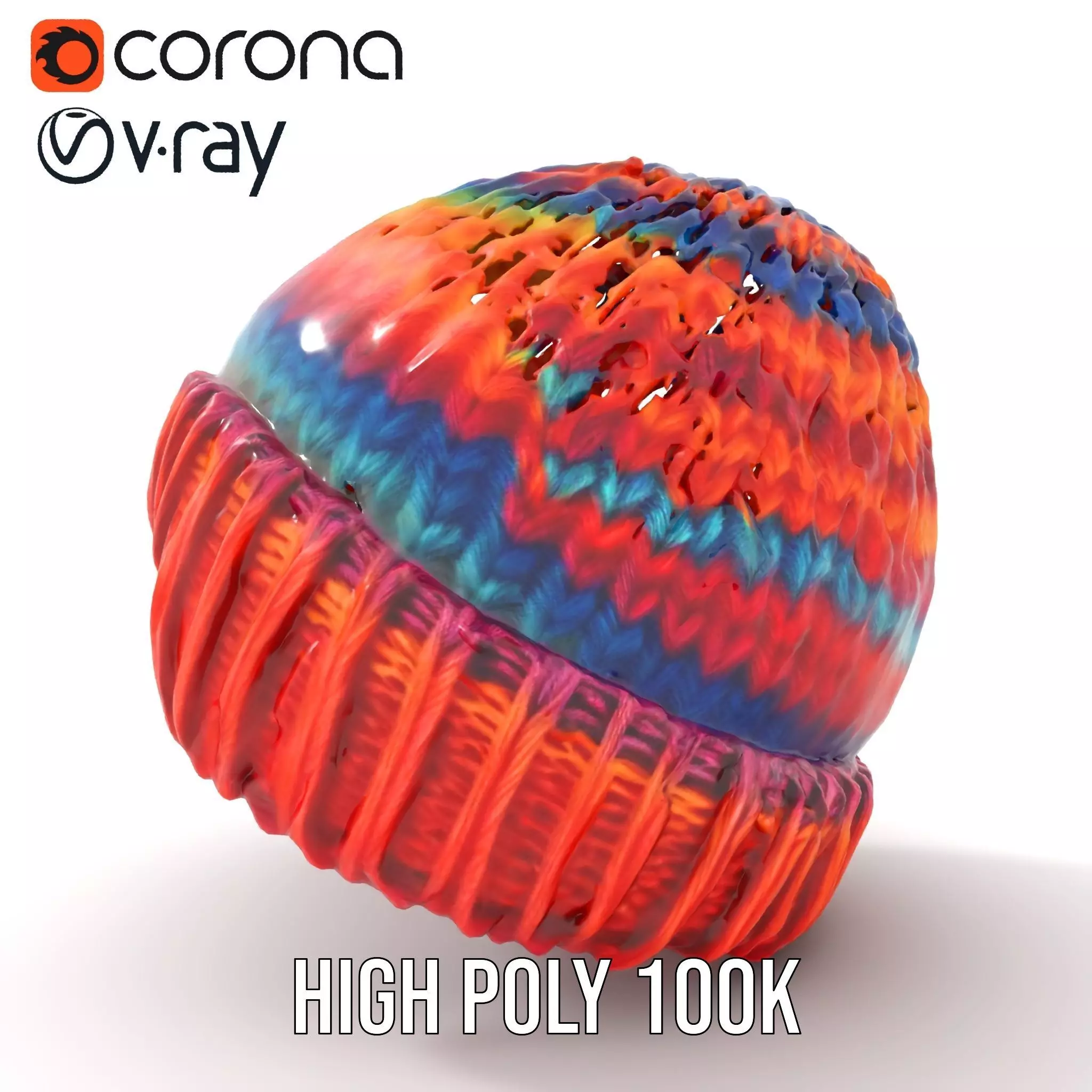 Rainbow Knit Beanie model pack Texture_20