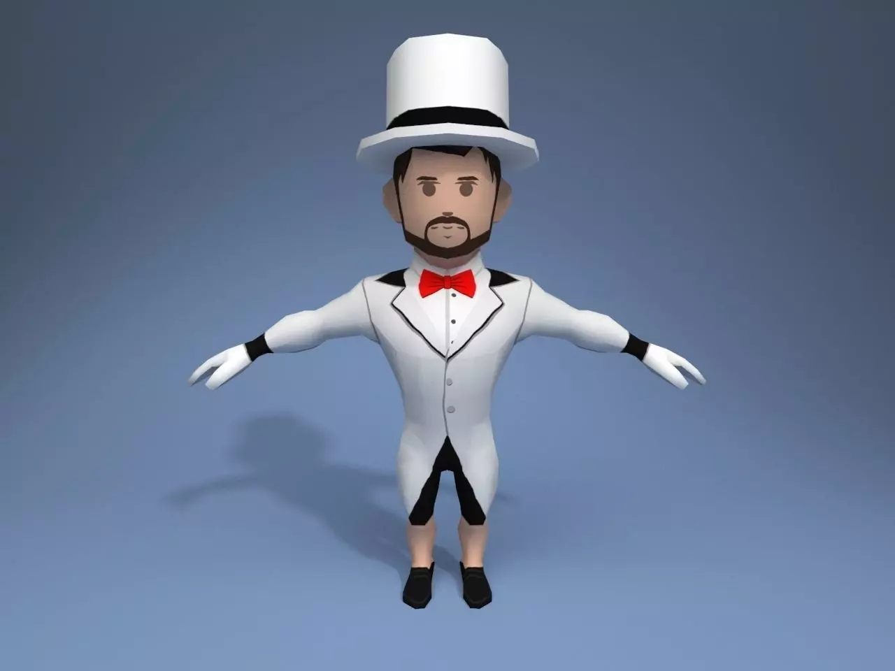 Medieval character gentleman Low-poly 3D model_0
