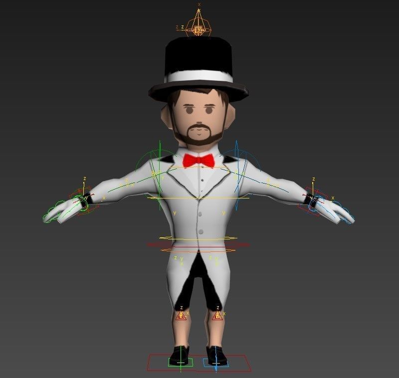 Medieval character gentleman Low-poly 3D model_15