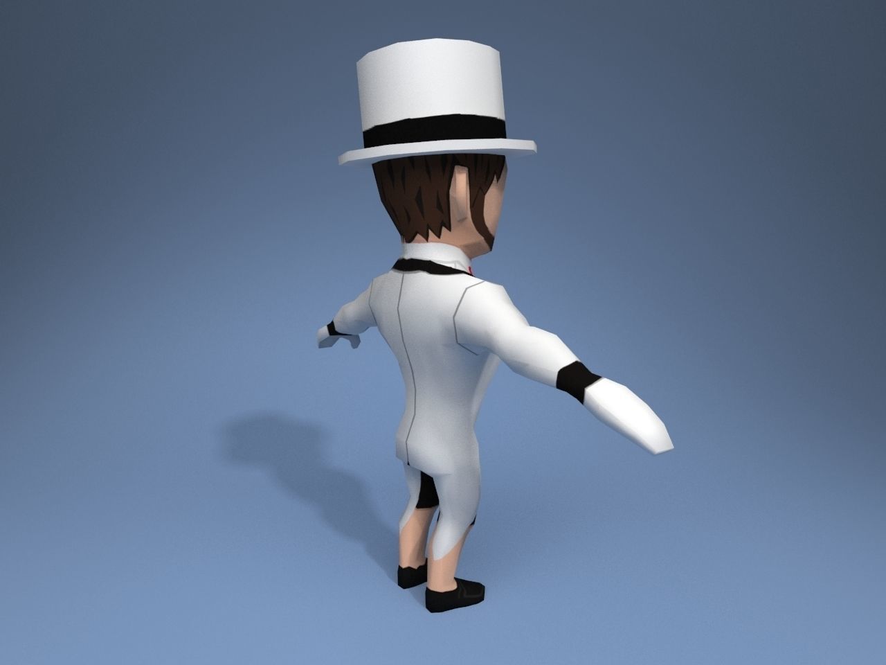 Medieval character gentleman Low-poly 3D model_6