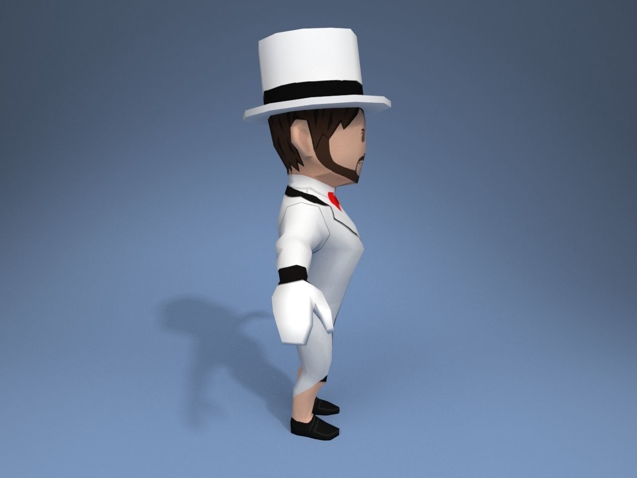 Medieval character gentleman Low-poly 3D model_7