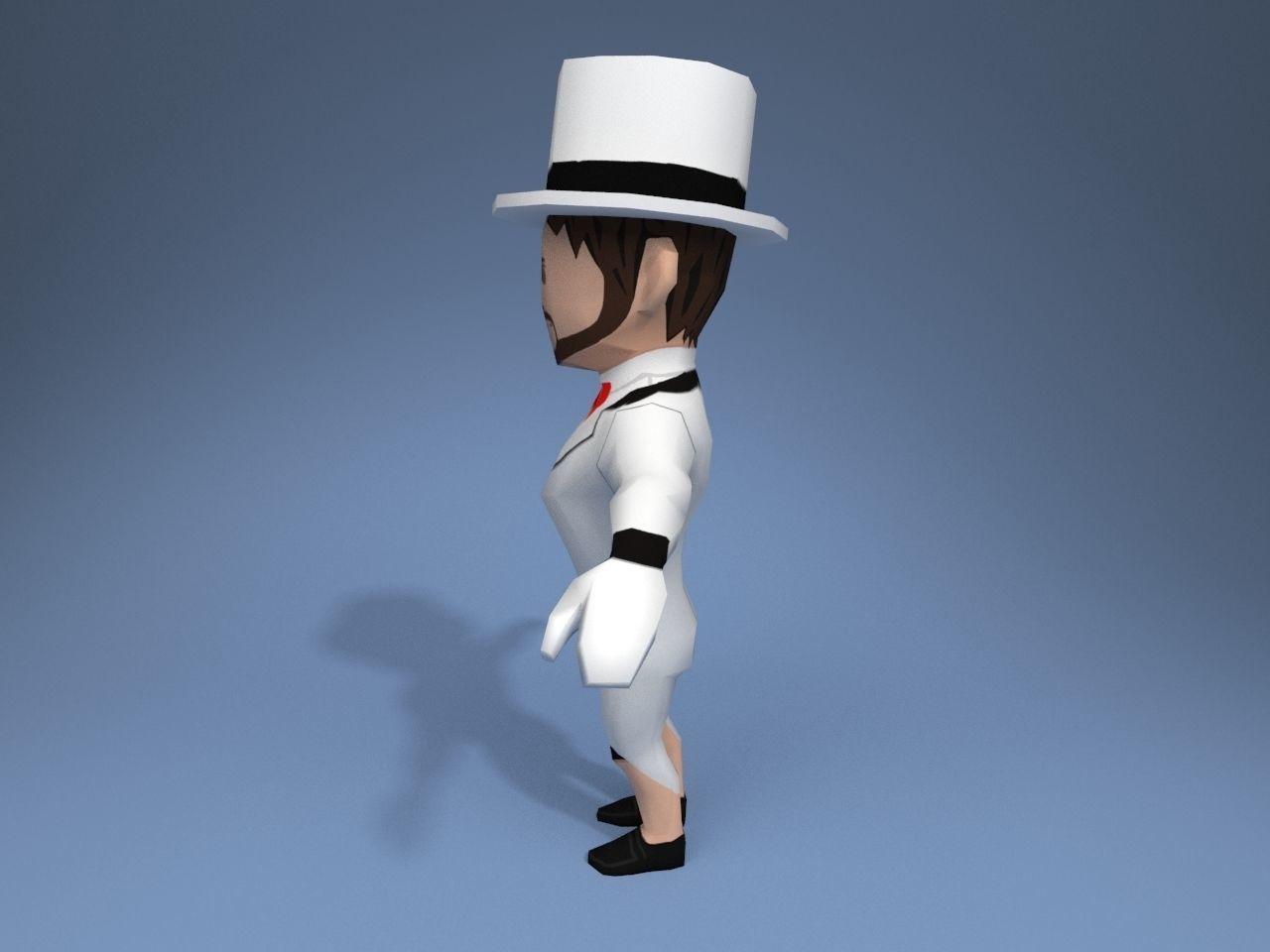 Medieval character gentleman Low-poly 3D model_3