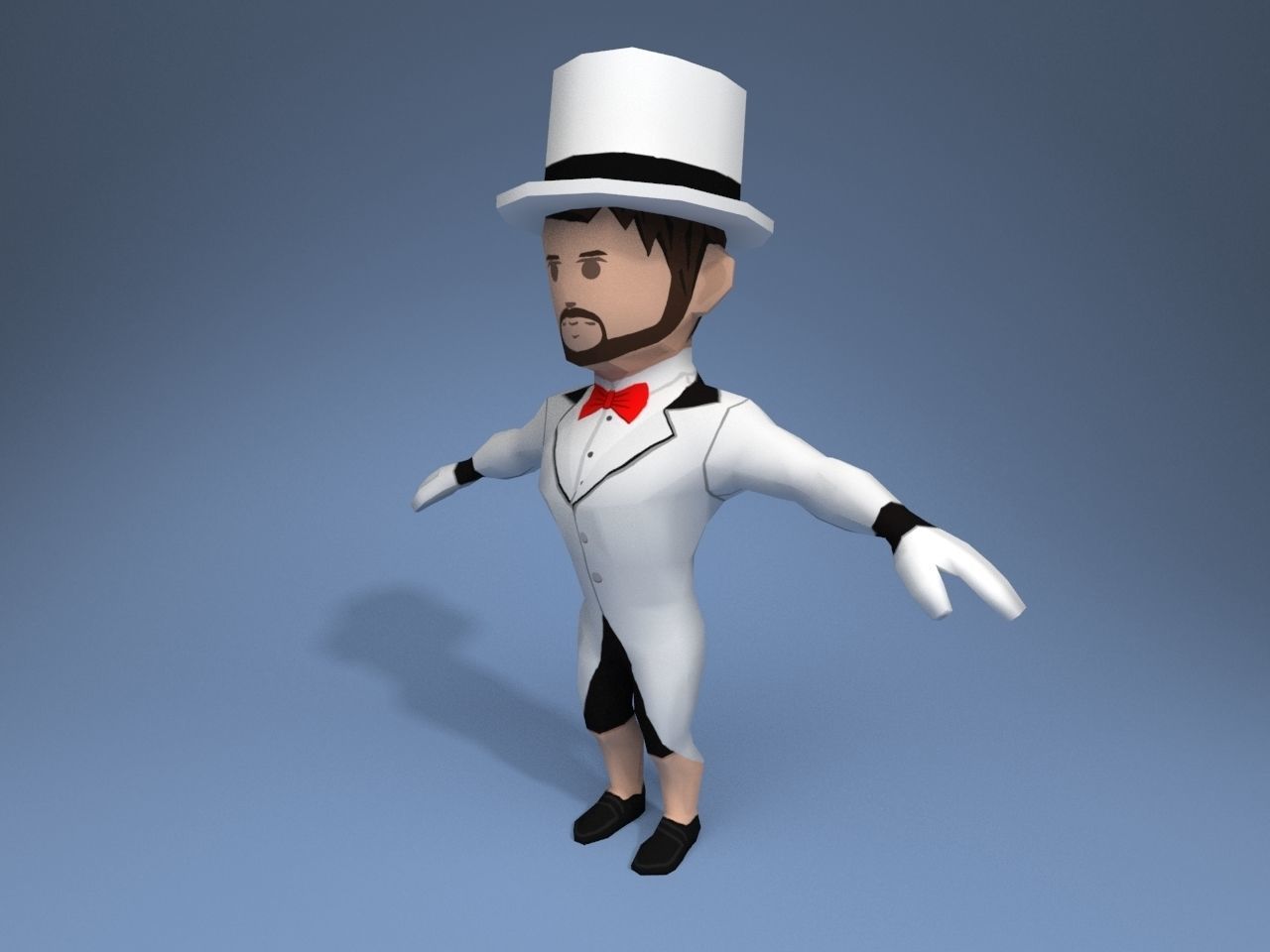 Medieval character gentleman Low-poly 3D model_2