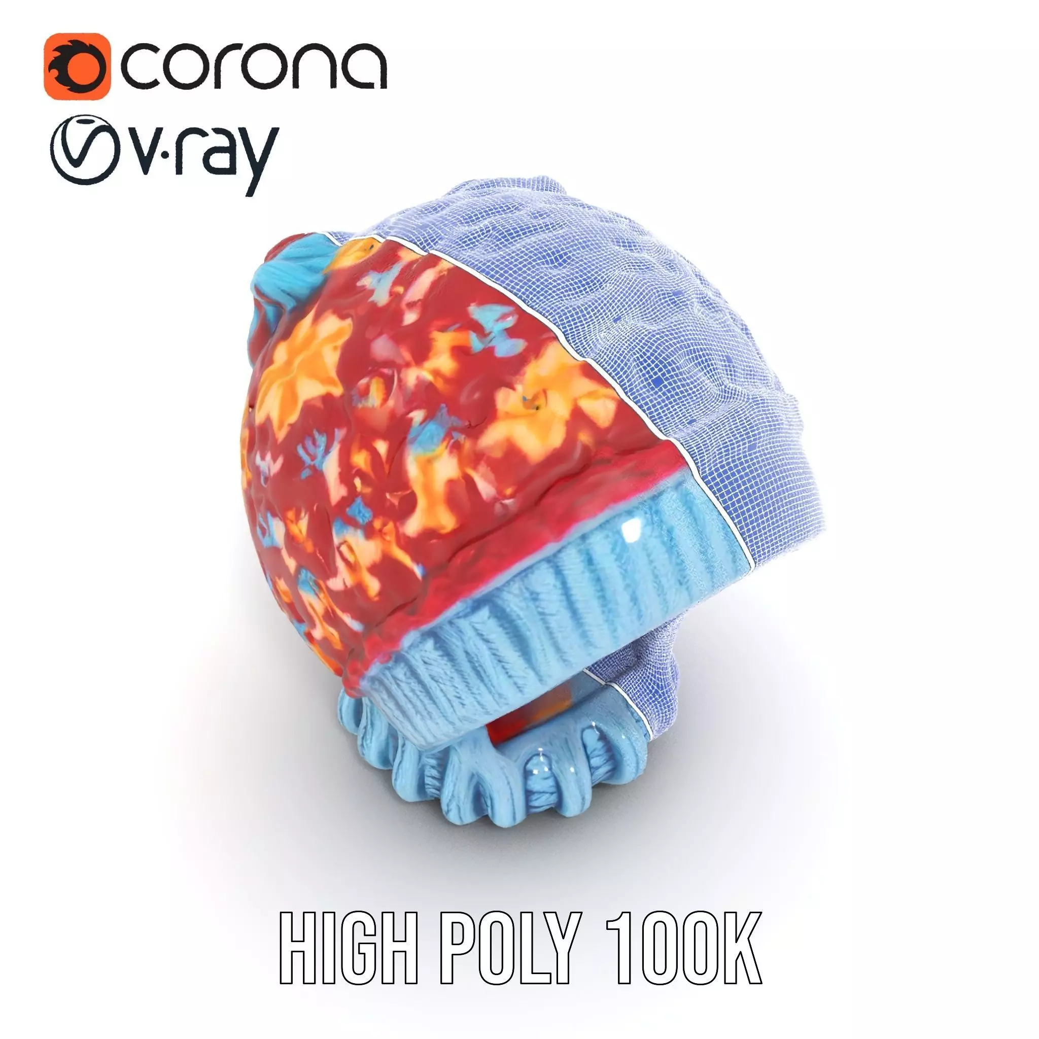 Vibrant Knit Beanie model pack Low-poly 3D model_32