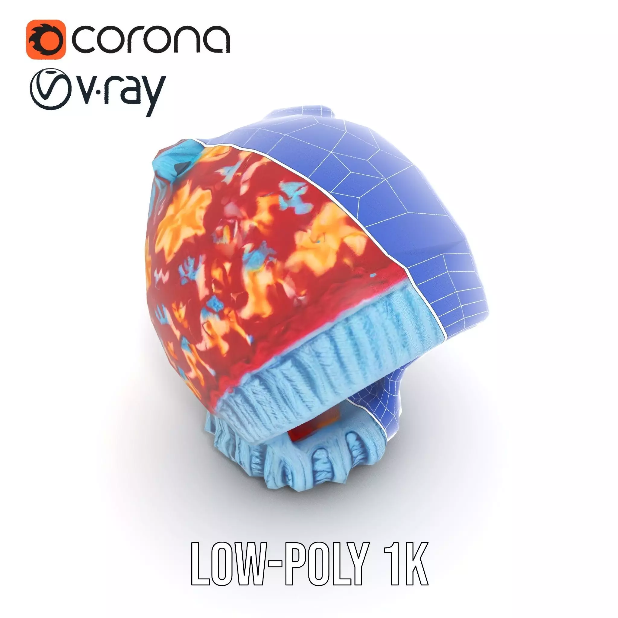 Vibrant Knit Beanie model pack Low-poly 3D model_22