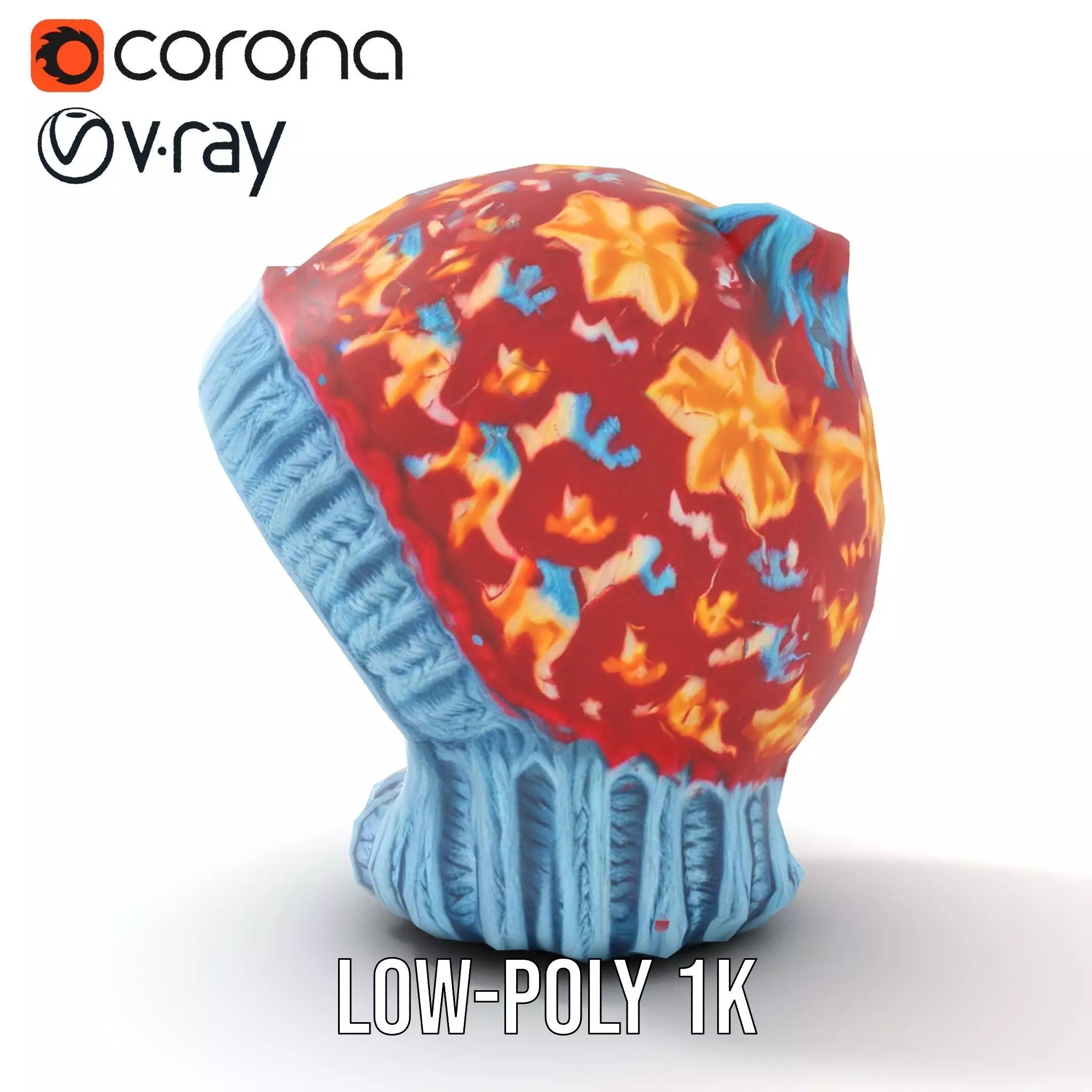 Vibrant Knit Beanie model pack Low-poly 3D model_12
