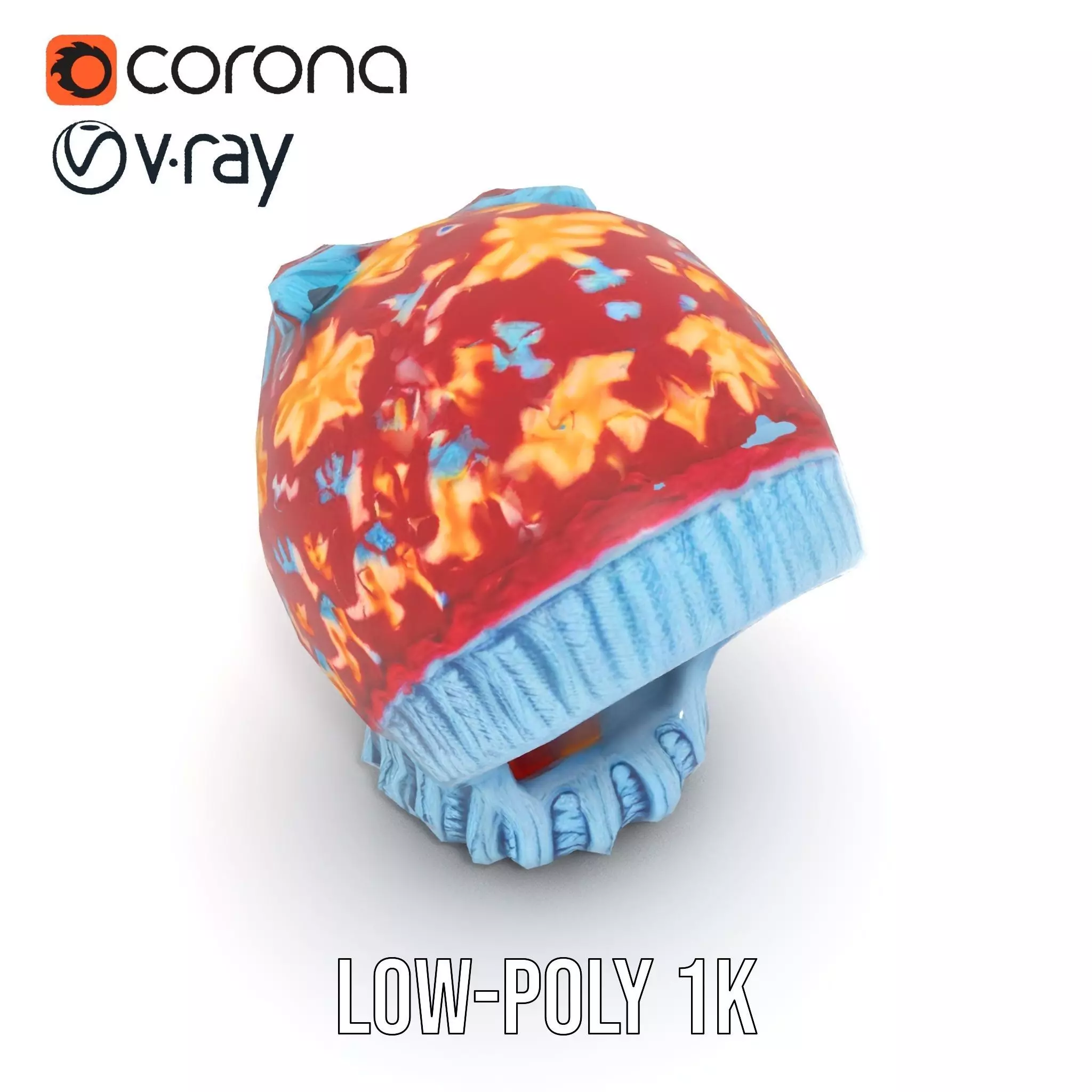 Vibrant Knit Beanie model pack Low-poly 3D model_9