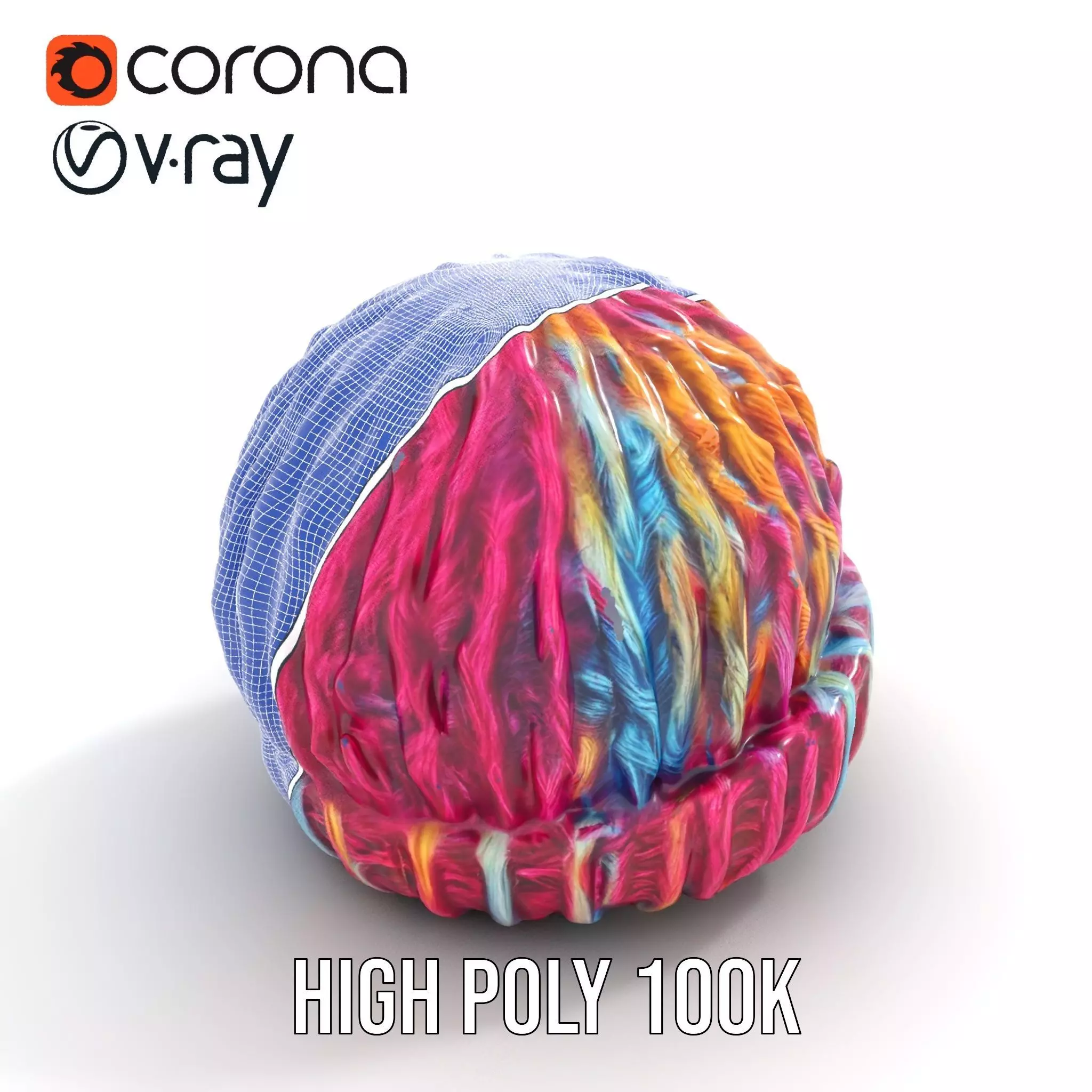 Rainbow Knit Beanie model pack Low-poly 3D model_33