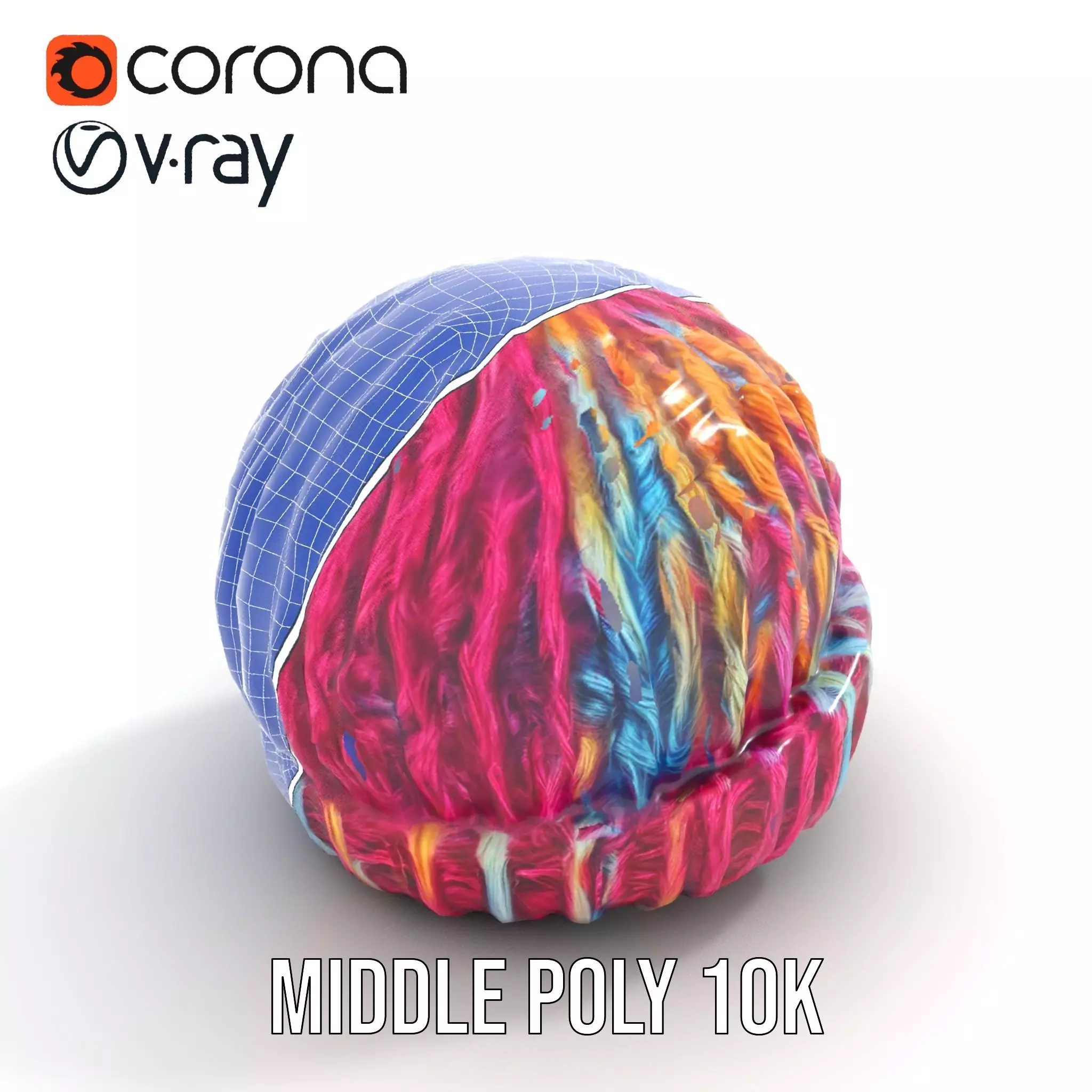 Rainbow Knit Beanie model pack Low-poly 3D model_25