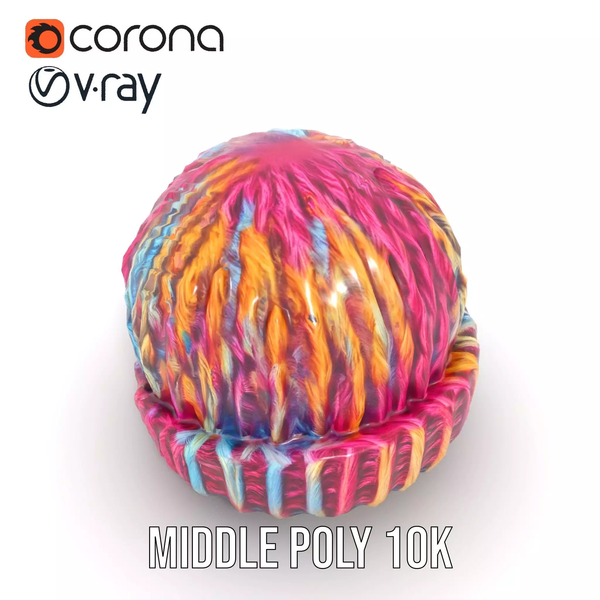 Rainbow Knit Beanie model pack Low-poly 3D model_13