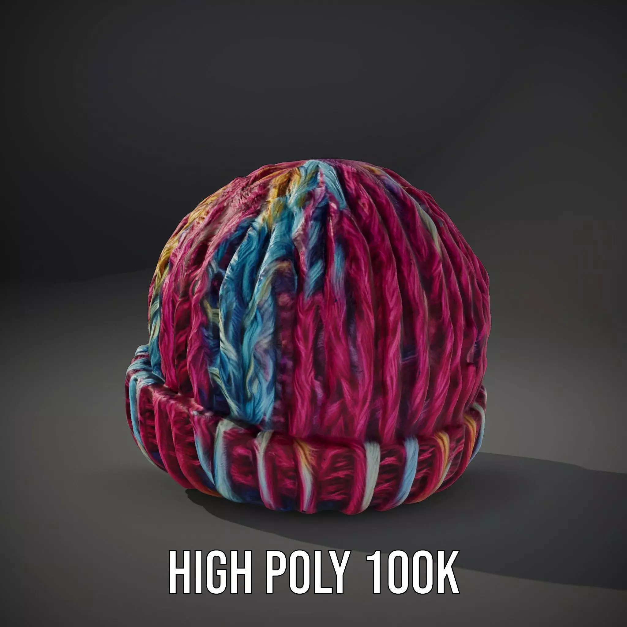 Rainbow Knit Beanie model pack Low-poly 3D model_8