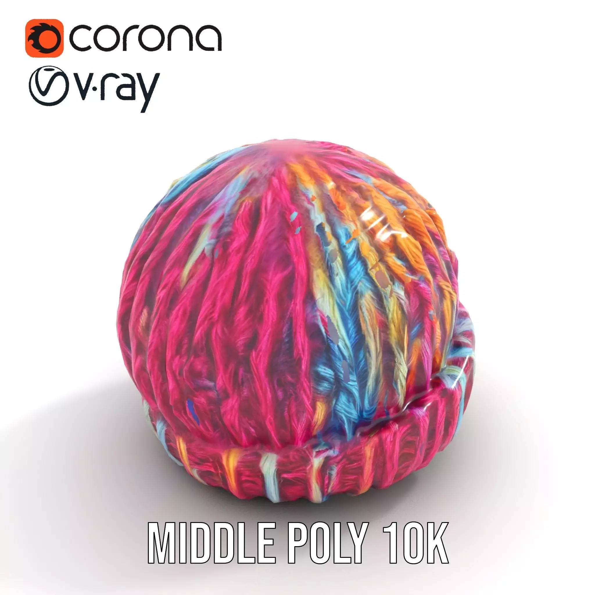 Rainbow Knit Beanie model pack Low-poly 3D model_6