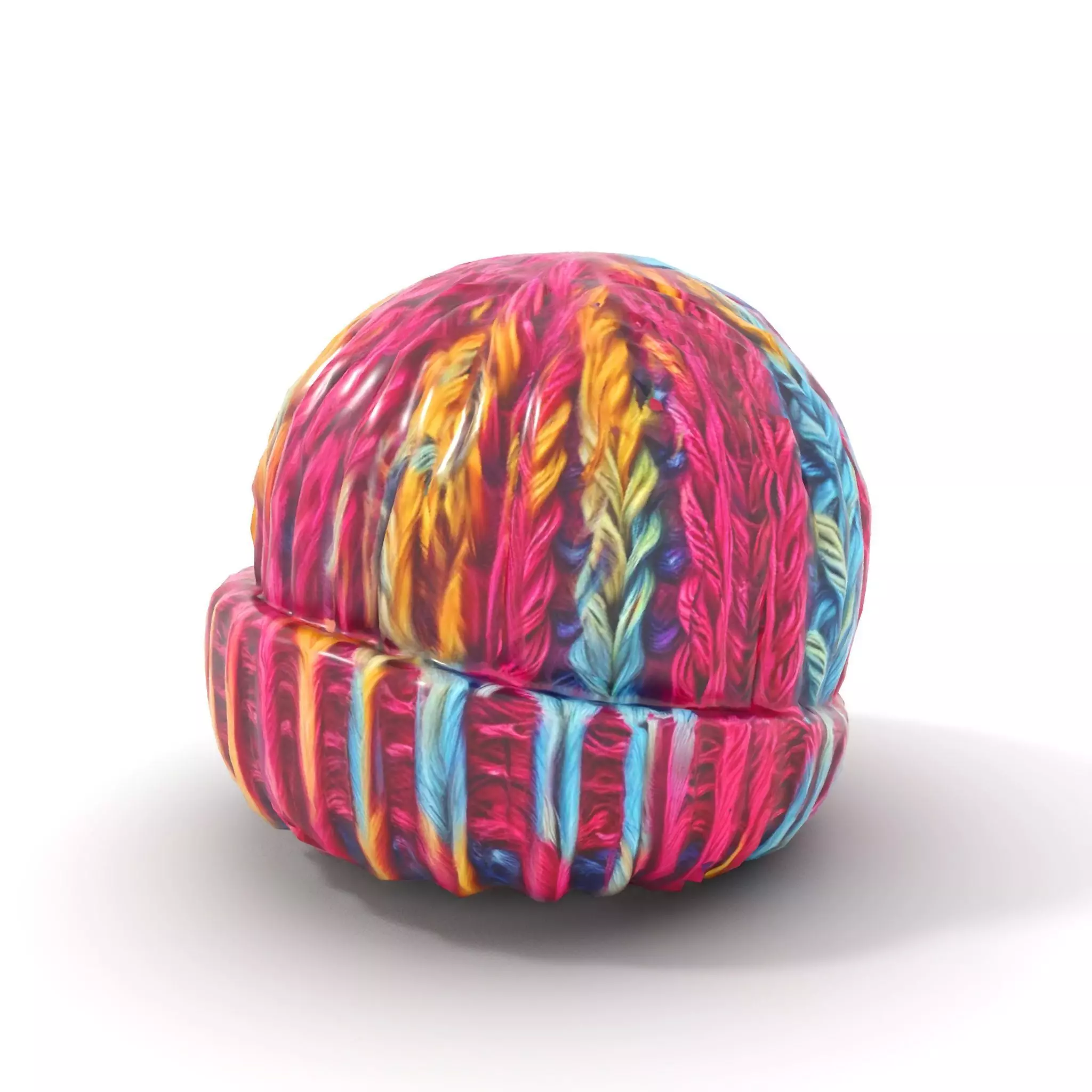 Rainbow Knit Beanie model pack Low-poly 3D model_5