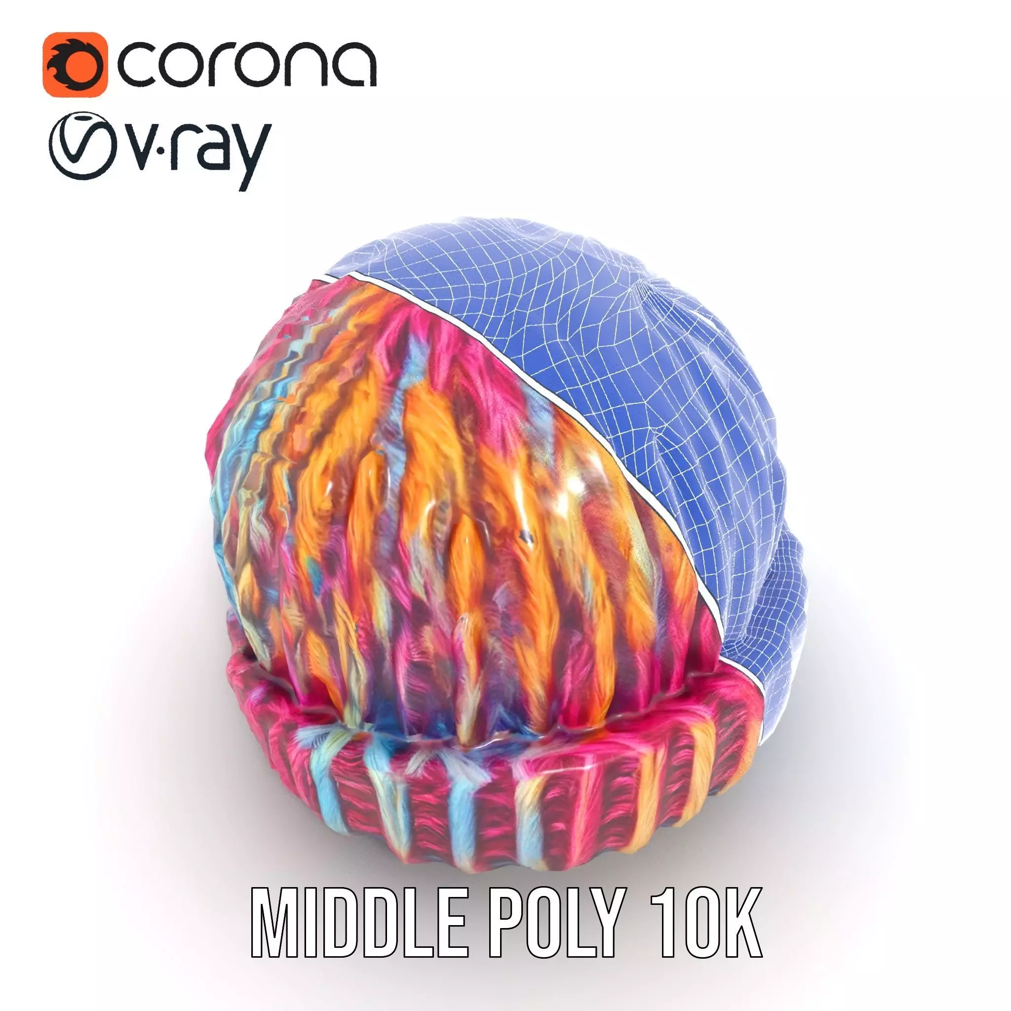 Rainbow Knit Beanie model pack Low-poly 3D model_27