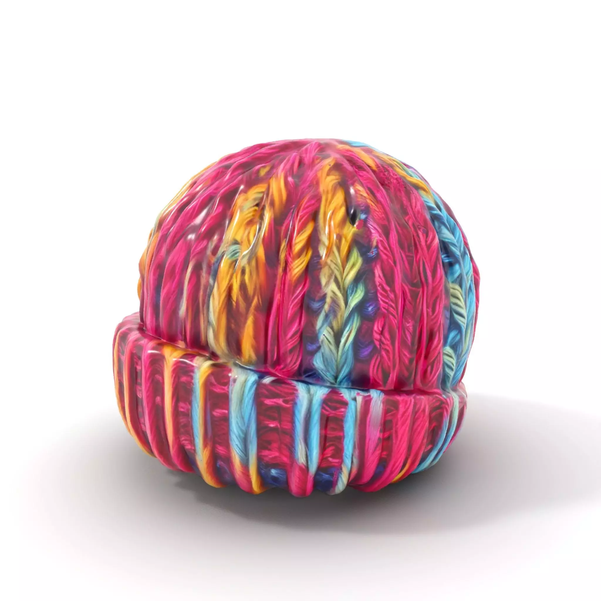 Rainbow Knit Beanie model pack Low-poly 3D model_0