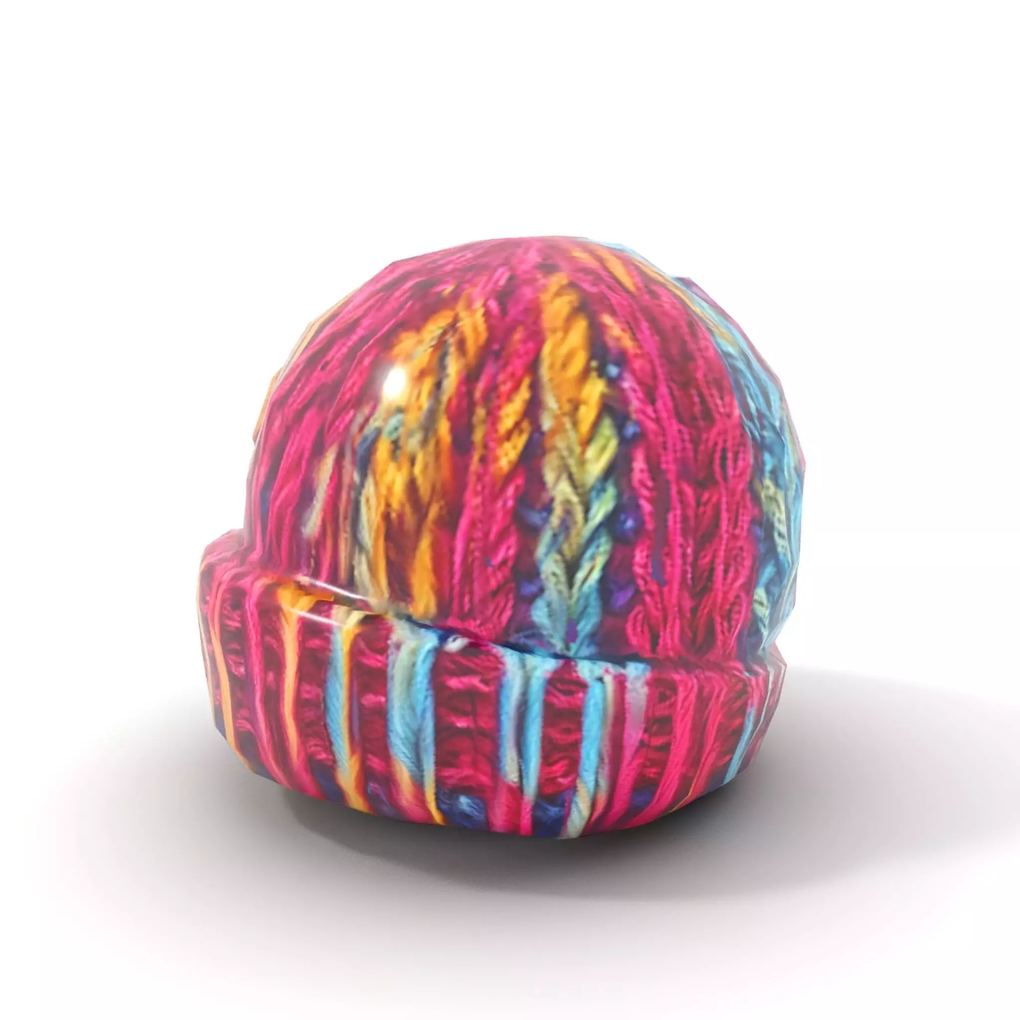 Rainbow Knit Beanie model pack Low-poly 3D model_7