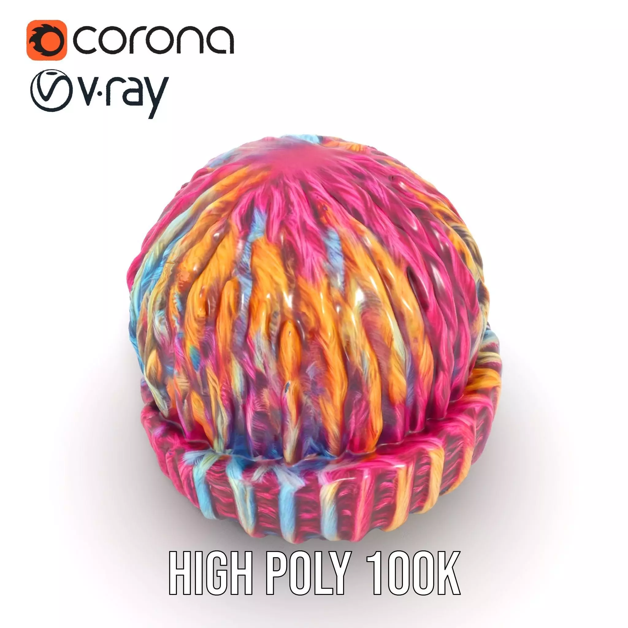 Rainbow Knit Beanie model pack Low-poly 3D model_18