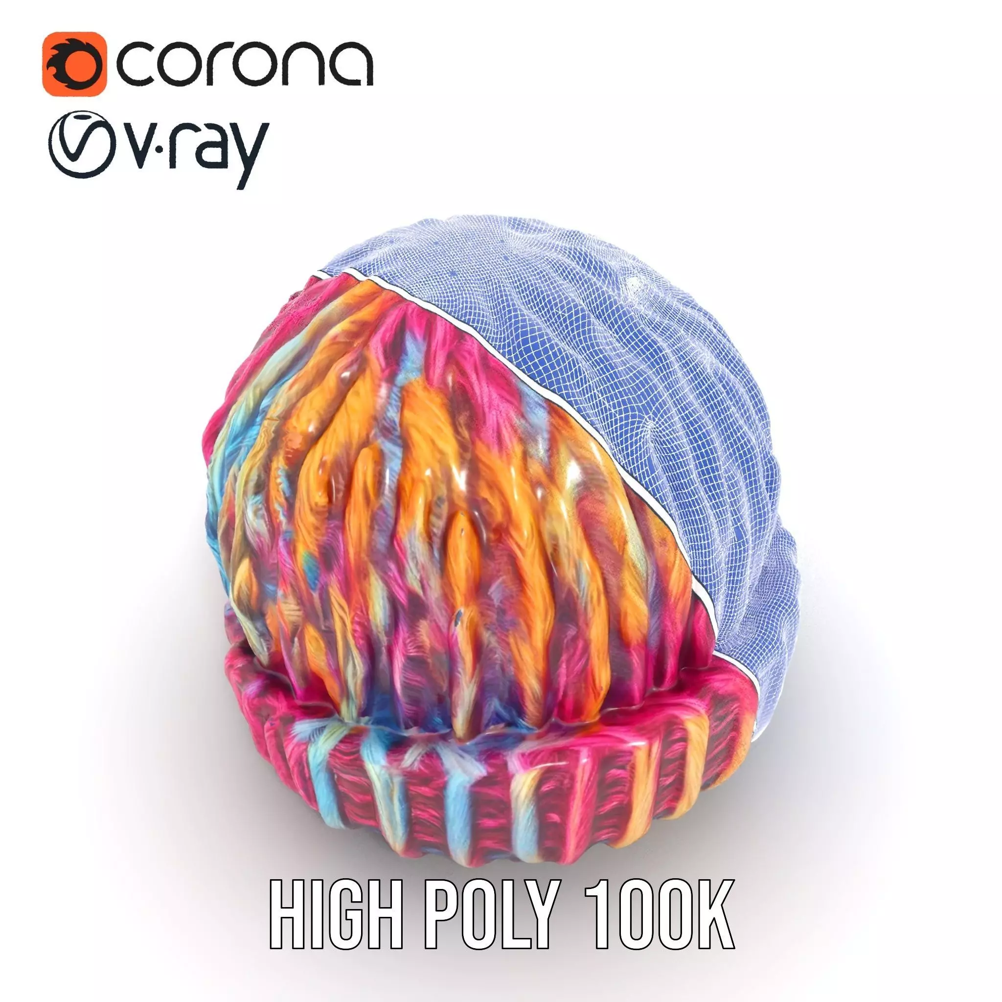 Rainbow Knit Beanie model pack Low-poly 3D model_29