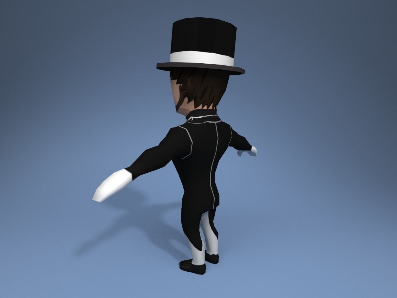 Medieval character gentleman Low-poly 3D model_4