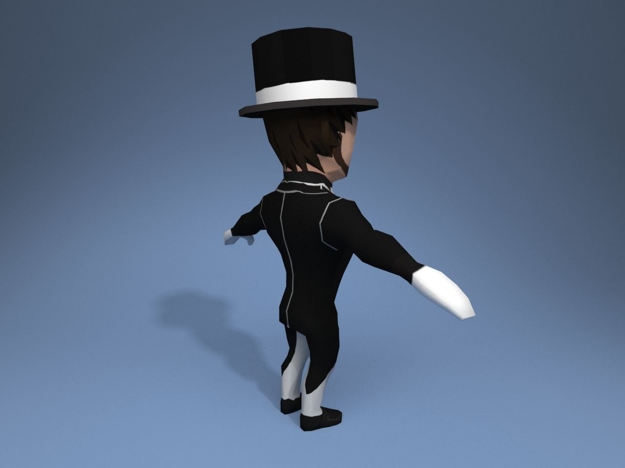 Medieval character gentleman Low-poly 3D model_6