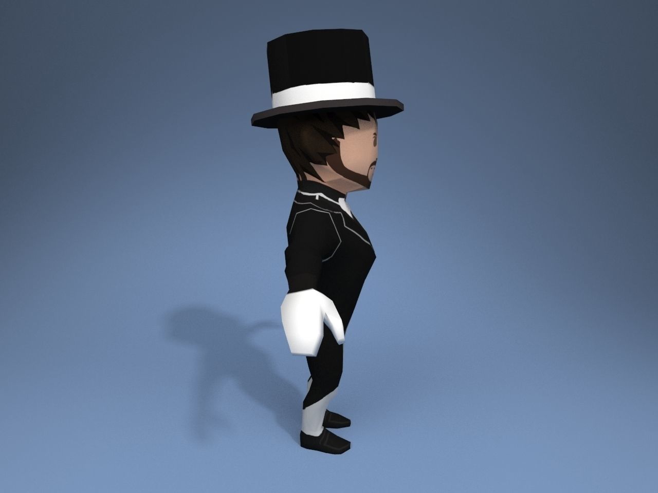 Medieval character gentleman Low-poly 3D model_7