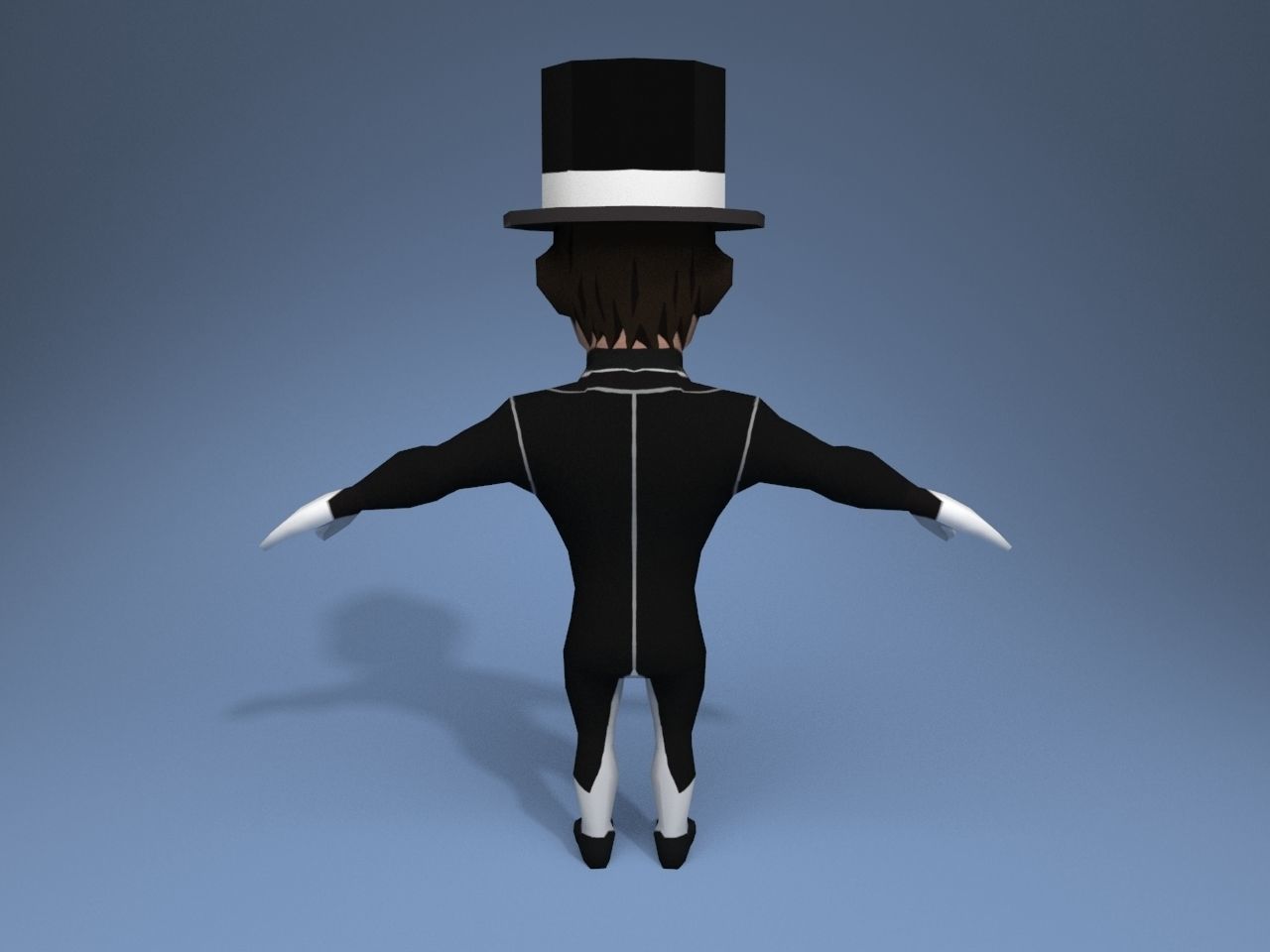 Medieval character gentleman Low-poly 3D model_5